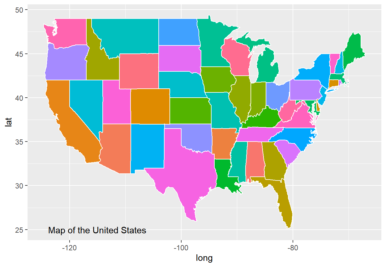Use the geom_text function to add texts in ggplot2