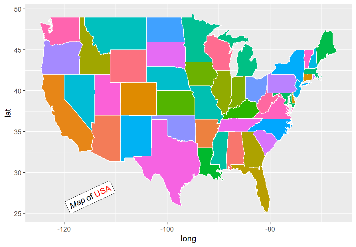 Rotate labels or texts in ggplot2
